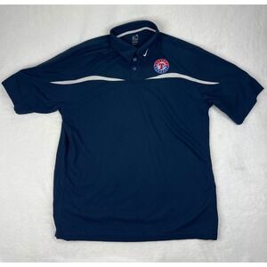 VTG Nike Texas Rangers Polo Shirt Mens XL Navy Blue Team Golf Shirt